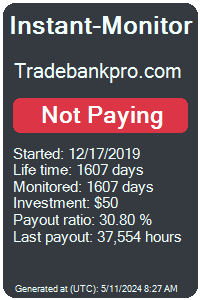 tradebankpro.com Monitored by Instant-Monitor.com