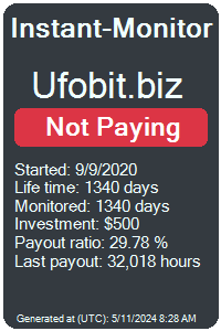 ufobit.biz Monitored by Instant-Monitor.com