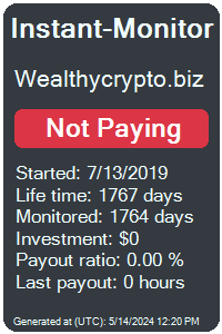 wealthycrypto.biz Monitored by Instant-Monitor.com