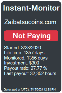 zaibatsucoins.com Monitored by Instant-Monitor.com