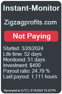 zigzagprofits.com Monitored by Instant-Monitor.com