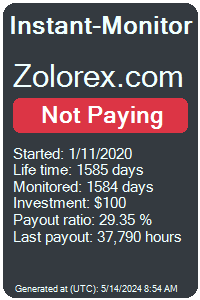 zolorex.com Monitored by Instant-Monitor.com