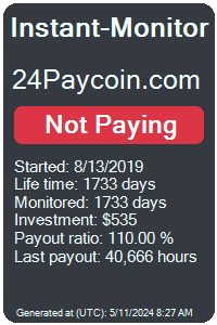 24paycoin.com Monitored by Instant-Monitor.com