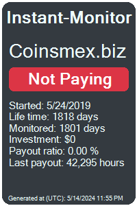 coinsmex.biz Monitored by Instant-Monitor.com