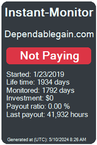 dependablegain.com Monitored by Instant-Monitor.com