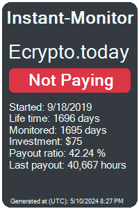 ecrypto.today Monitored by Instant-Monitor.com