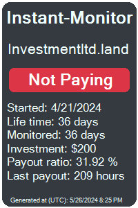 investmentltd.land Monitored by Instant-Monitor.com