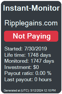 ripplegains.com Monitored by Instant-Monitor.com