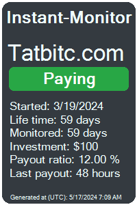 tatbitc.com Monitored by Instant-Monitor.com