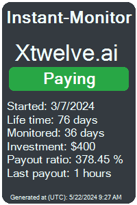 xtwelve.ai Monitored by Instant-Monitor.com